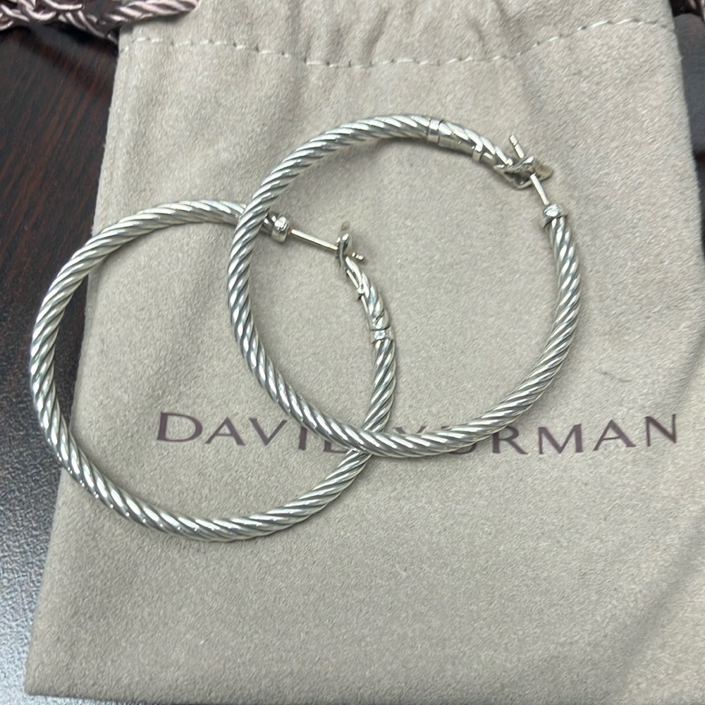 David Yurman Silver Hoop Earrings